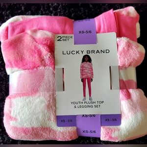 Lucky Brand Girls Plush Top & Legging Set XS